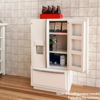 112 simulation kitchen toys miniature double door refrigerator model for dollhouse game scene layout furniture accessories