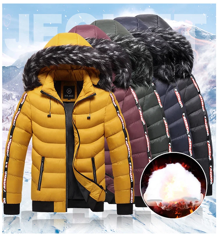 

Autumn Mens Winter Jackets Thick Hooded Fur Collar Parka Men Coat Casual Jackets Warm Snow Coat Waterproof New Streetwear 5XL