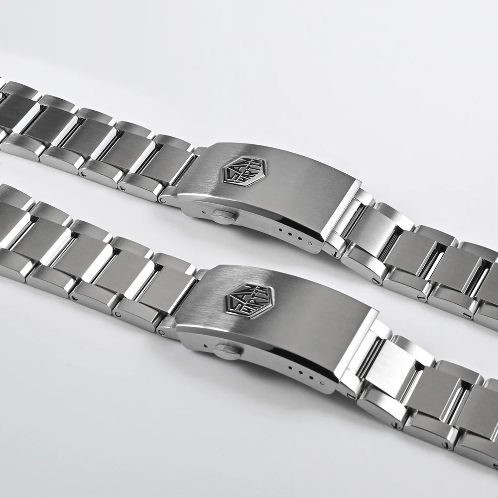 San Martin 316L Stainless Steel Straps Luxury Watchband 20mm 22mm Waterproof Watch Bracelet Universal Straight End Links BD0007 enlarge