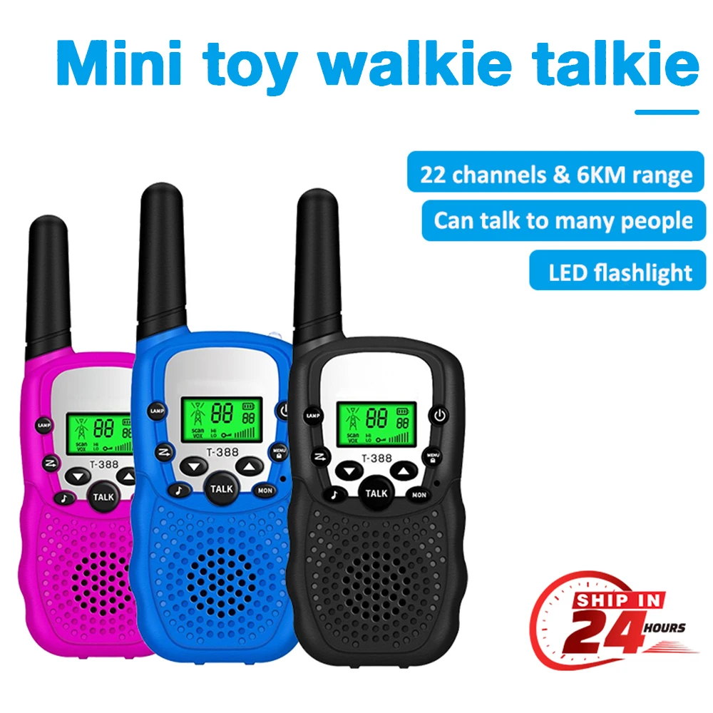 2PCS Kids Walkie Talkie Portable Outdoor Children Two Way Radio 6KM Receiver Walkie-Talkie Radio Comunicador Toys For Boys Girls