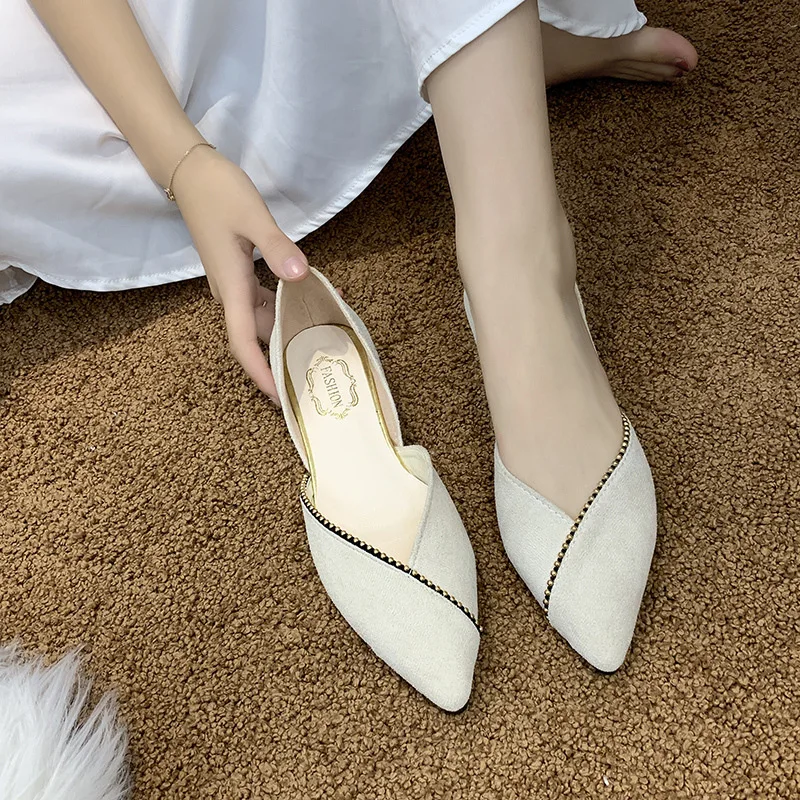 

Туфли с острым носком, женская новая весенняя модная обувь в горошек, повседневные туфли на низком каблуке