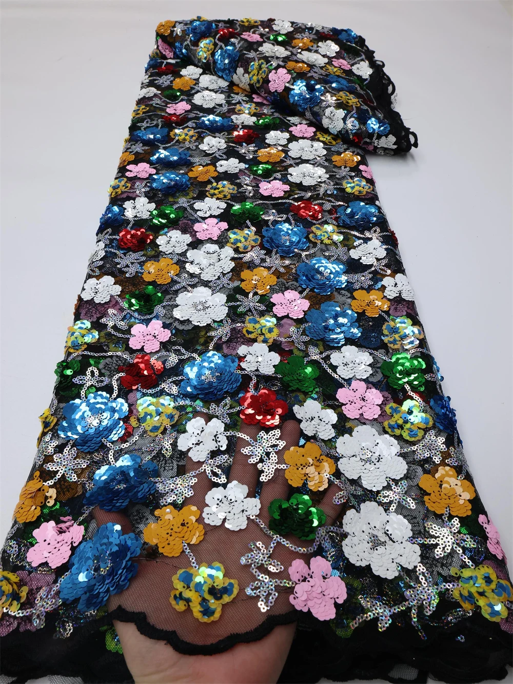 Ткань африканского кружева NI.AI 2022 высокого качества с пайетками французская сетка нигерийские тюли для женщин LY940