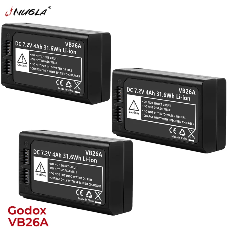 

5x 7.2V/4000mAh VB26A Li-Ion Polymer Rechargeable Batteries for GodoxV1S V1C V1N V1F V1O VB26A V860IIIRound Head Flash Speedlite