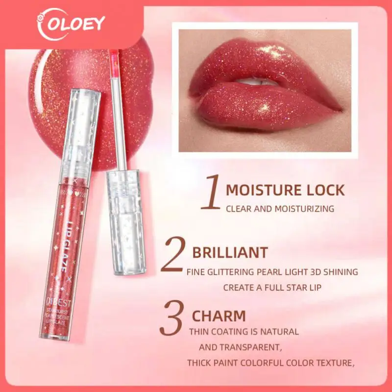 

Shimmer Shiny Lipgloss Mermaid Lip Glaze Moisturizing Colorful Liquid Lipstick Waterproof Non-stick Cup 9 Colors Lips Makeup