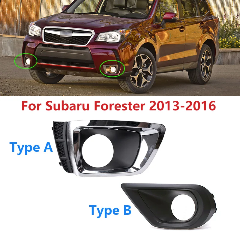 For Subaru Forester SJ 2013 2014 2015 2016 Car Front Bumper Fog Light Lamp Frame Cover Trim Foglights Foglamp Cap Hood