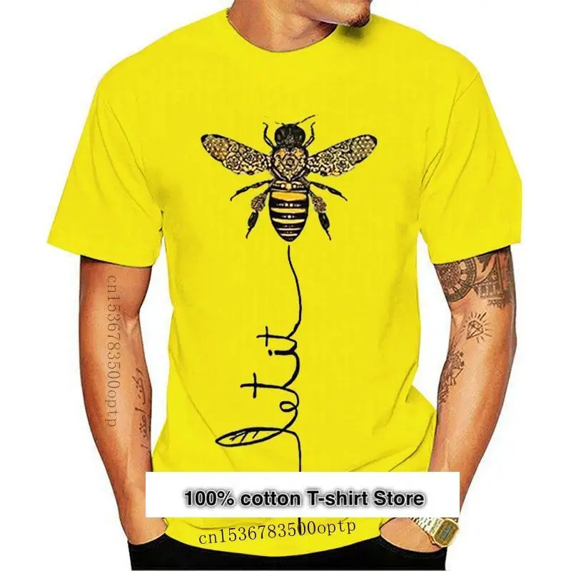 

Camiseta Hippie Bee let it be para hombre y mujer, camisa Hippie Bee, camiseta para mujer
