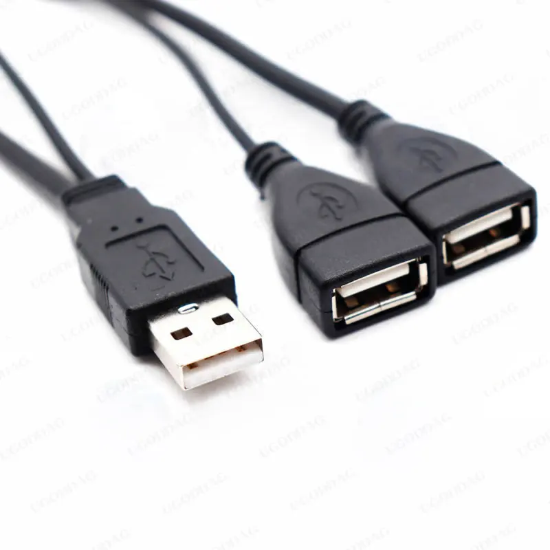 Двойной USB-удлинитель A-Male к 2 A-Female Y-Cable адаптер питания преобразователь USB2.0 Male 2Dual