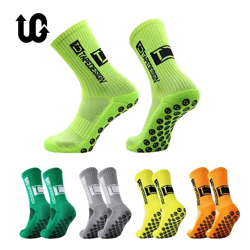 4Pairs/Lot UGUPGRADE 2022 New ANTI SLIP Football Socks Mid Calf Non Slip Soccer Cycling Sports Socks Mens Sock EU38-44