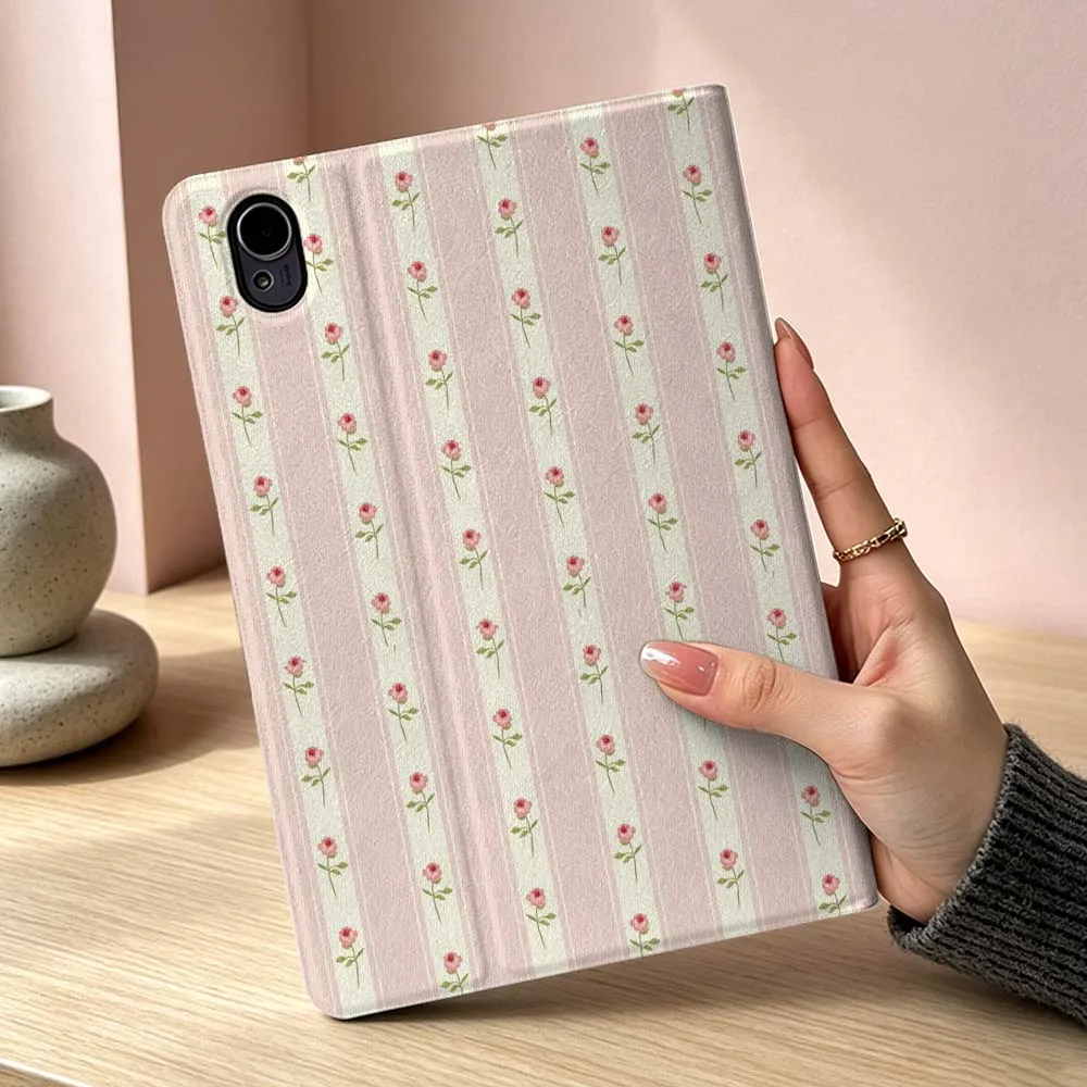 Фото Мягкий чехол с розовым полосатым цветочным узором для Huawei MatePad MediaPad MagicPad Honor Pad 10 9 8 X10 X9 X8 X8a Pro Inch Tablet Case №4