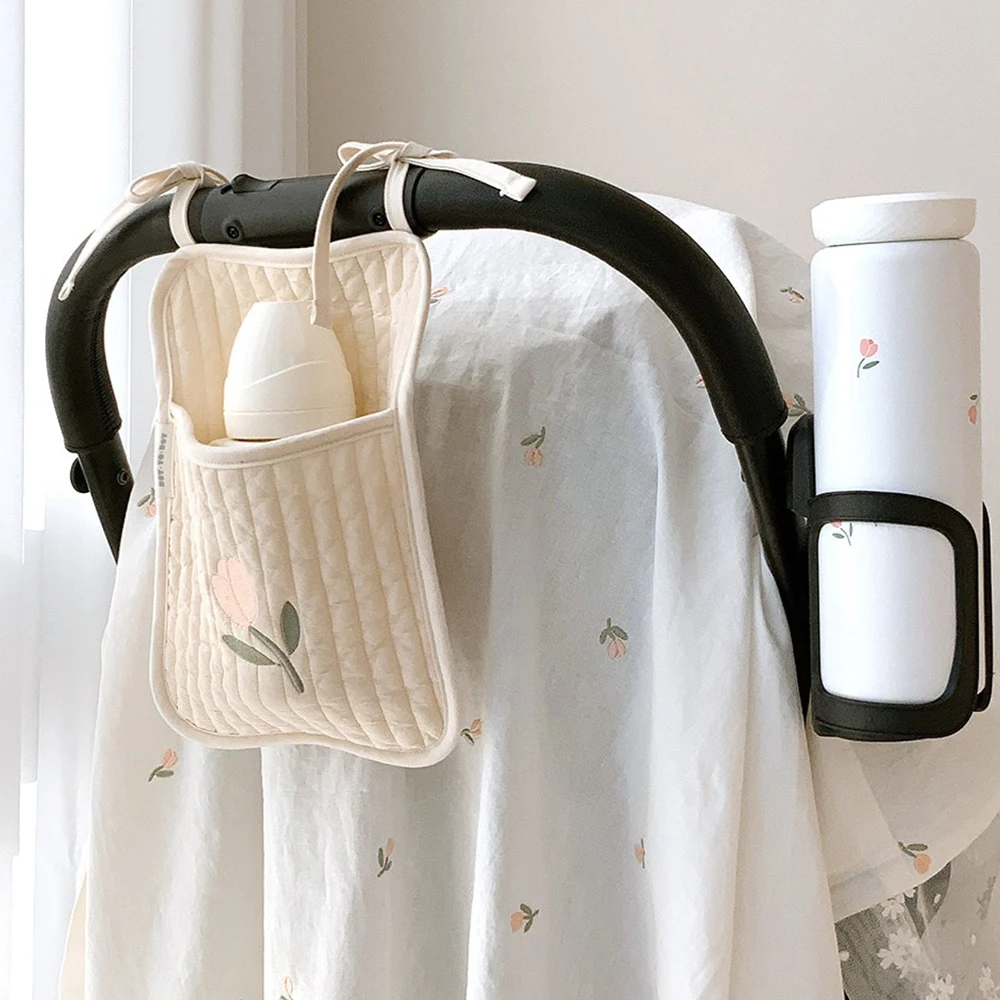 

Baby Crib Organizer Storage Bags Newbron Cotton Bed Storage Diaper Bag Caddy Organizer Hanging Bags for Infant Bedding Set