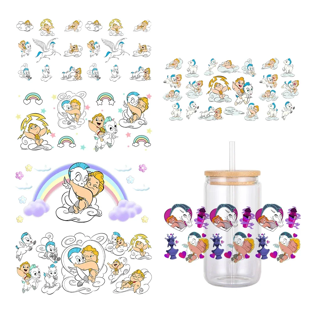 Мини Дисней мультфильм Геркулес узор УФ DTF переводная наклейка водостойкие