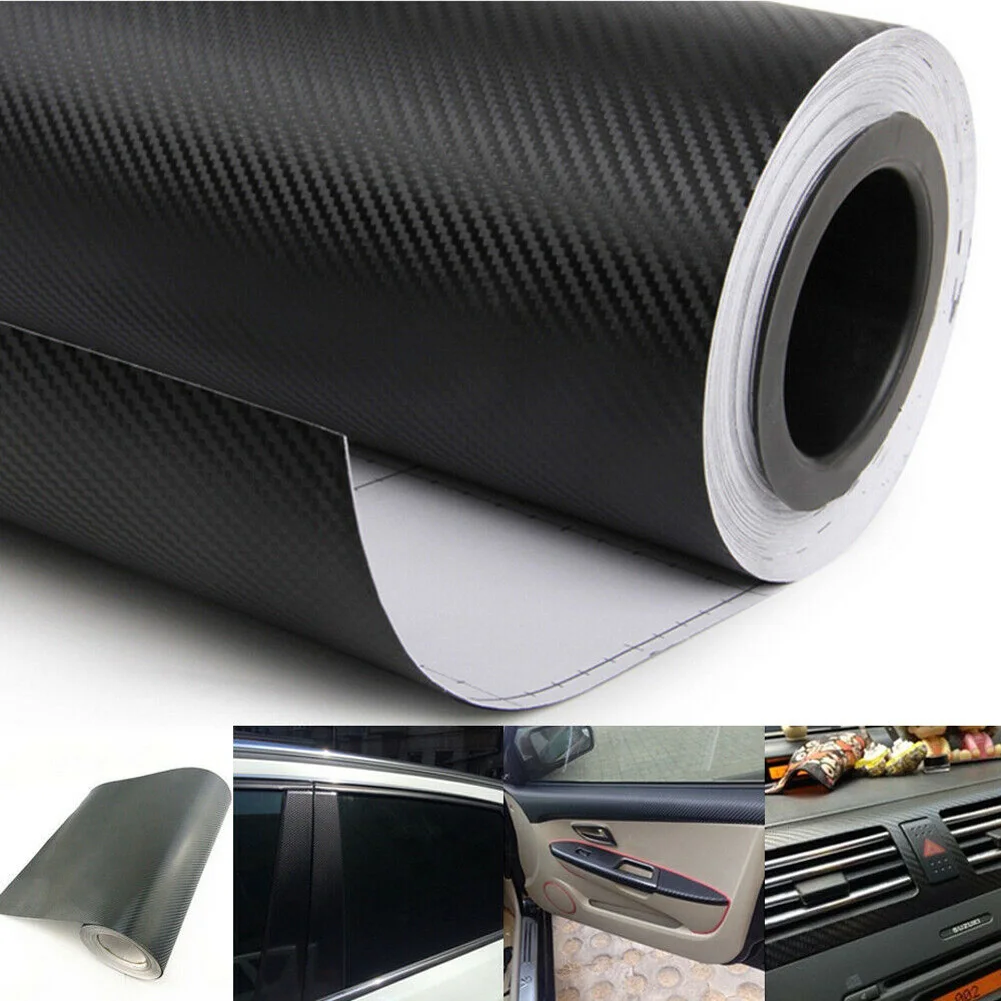 

3D Car Interior Carbon Fiber Vinyl Wrap Sticker Dashboard Trim Panel Roll Car Window Lift Button Frame Sticker