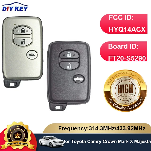 

DIYKEY For SUBARU Smart Keyless Remote Key Fob 314.3MHz/433.92MHz FCC: HYQ14ACX Board ID：FT20-S5290