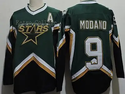 

Dallas #9 Mike Modano 2005 CCM Throwback Vintage Stars Hockey Jerseys Embroidery Stitched Customize any number and name