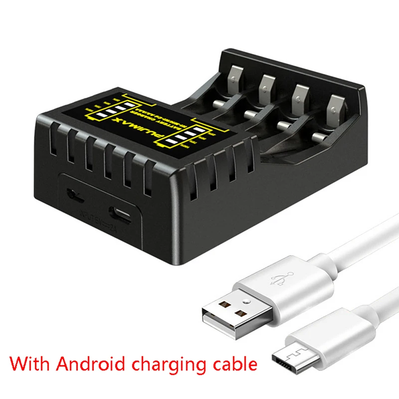 Зарядное устройство с 4 слотами для аккумуляторов AAA/AA защиты от короткого