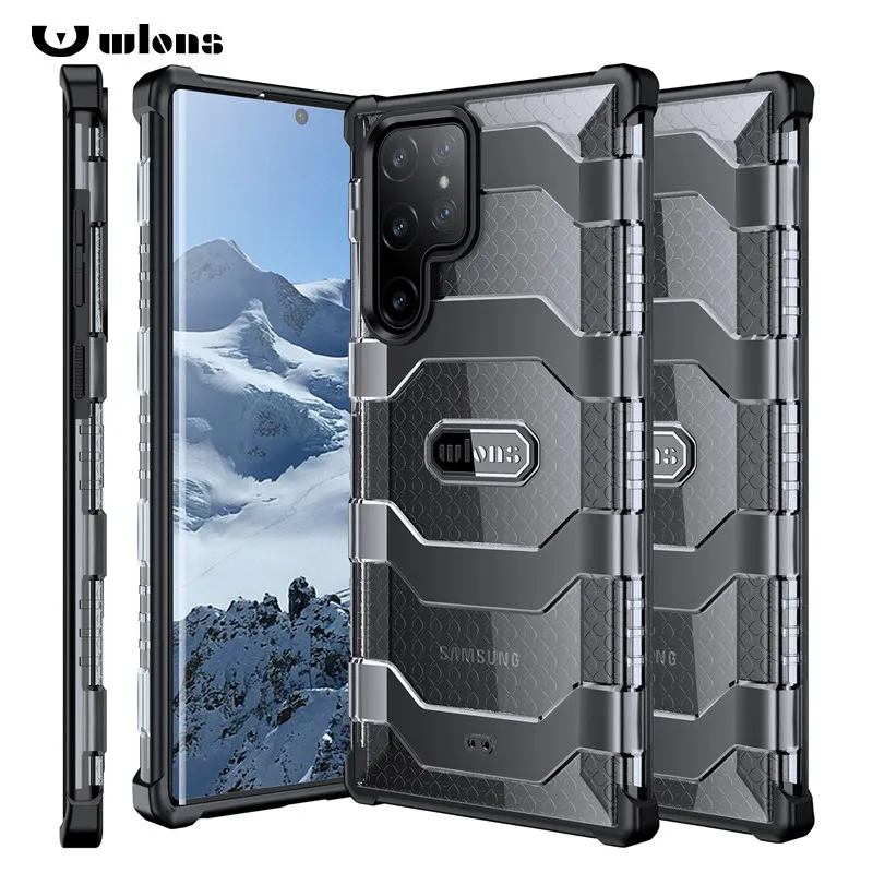 

For Samsung Galaxy S22 Ultra Wlons Military Rugged Armor Case for Samsung S22 Plus S22+ 5G Drop-tested Protection Back Cover