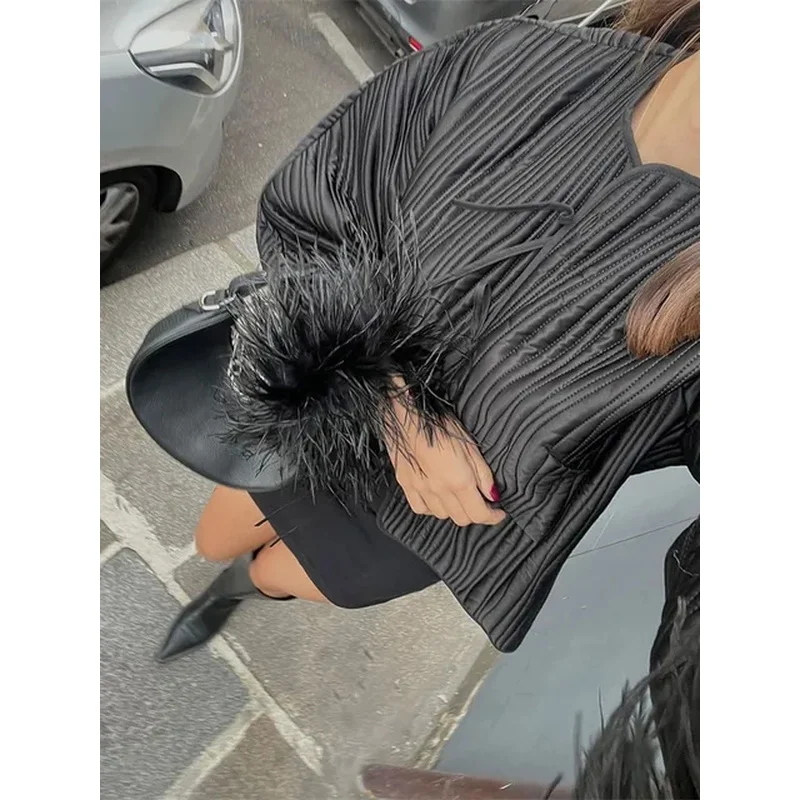 Женская Стеганая куртка на завязках однотонная хлопковая стеганая с длинными