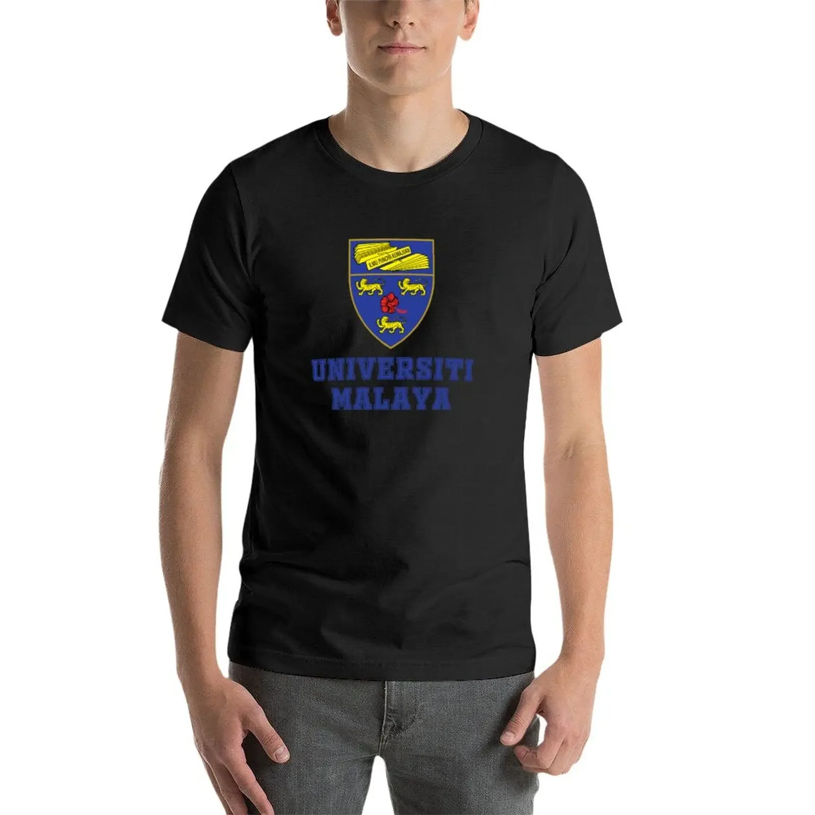 Футболка Universiti Malaya мужская оверсайз модная рубашка в Корейском стиле лето