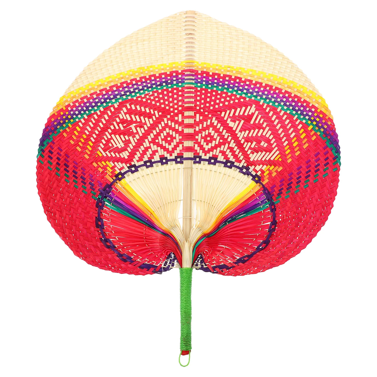 

Cattail Fan Wedding Decor Weaving Peach Shape Handmade Cool Pu Creative Bamboo Cooling Banquet