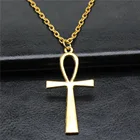 Ожерелье с кулоном-крестом на цепочке для мужчин и женщин, длинная цепь в стиле панк, хип-хоп, аксессуары, 4 цвета, 52x28 мм
