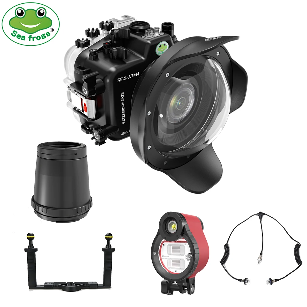 

Seafrogs IPX8 Waterproof Camera Housing With Dome Port For Sony A7M4 A7IV 12-24mm 16-35mm 14-24mm 24-70mmUnderwater Diving Case