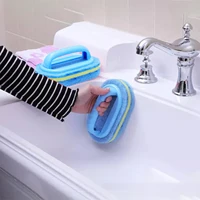 sponge cleaning brush fiber cotton scrubber for bathtubs sinks tile wall kitchen gadgets cleaning tool with top ergonomic handle