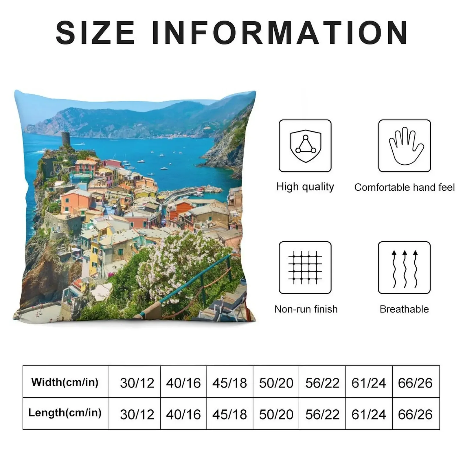 Vernazza Town in Cinque Terre Декоративная подушка Мраморный чехол для диванных подушек Чехлы