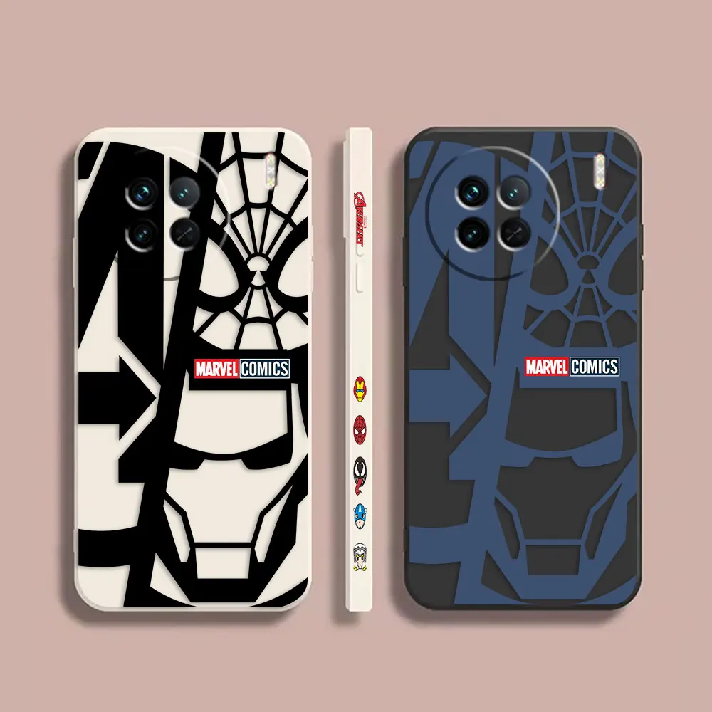 

Case For VIVO X21I X21S X23 X27 X30 X50 X60 X70 PRO PLUS Colour Simple Liquid Silicone Case Marvel Iron Spider-Man Art