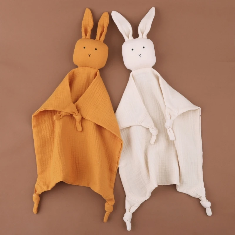 

Детское муслиновое полотенце в виде кролика для новорожденных, мягкие хлопковые спящие куклы, смягчающее тканевое одеяло, обучающая игрушка в виде кролика, подарок A2UB