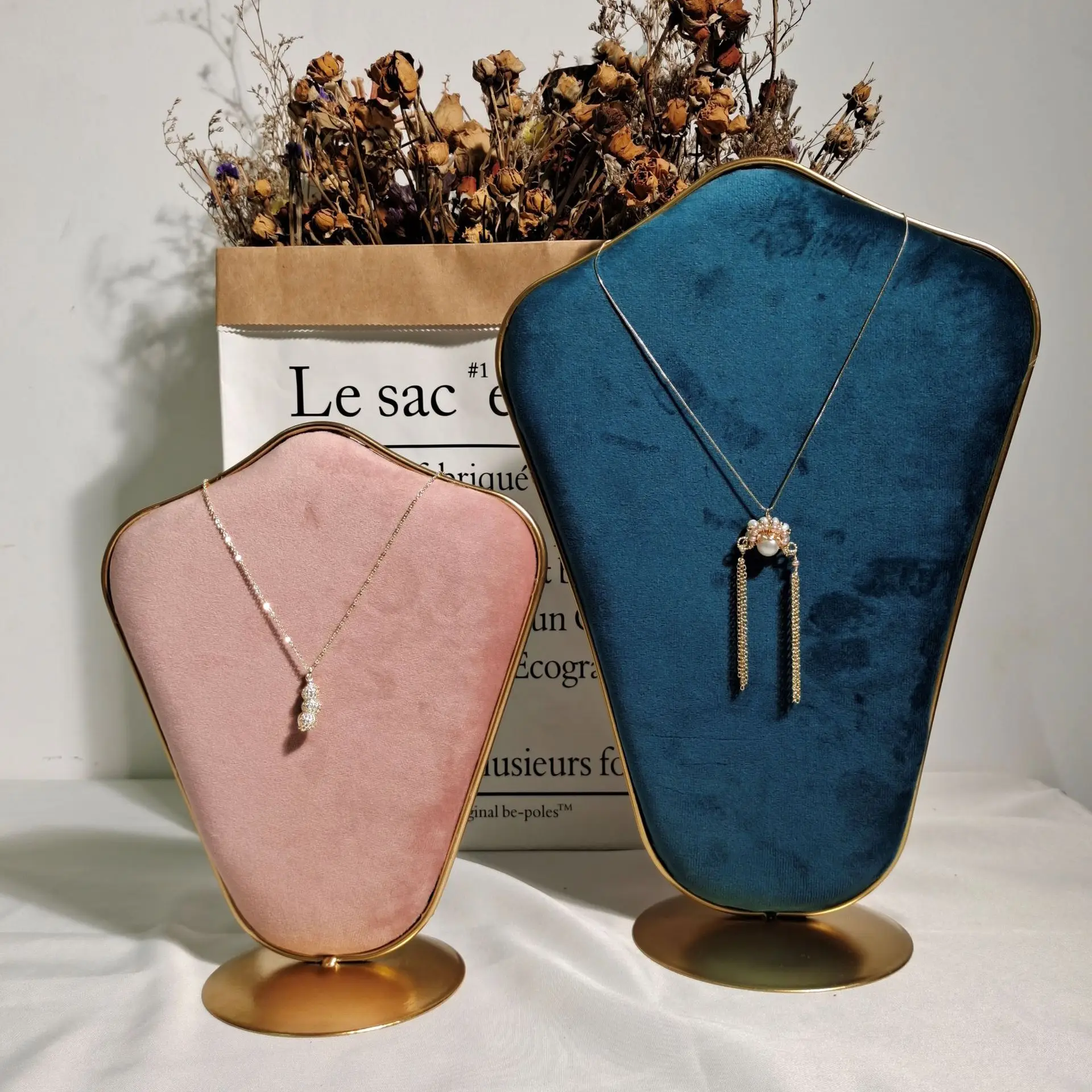 AB Стороны A мука цвет B поверхность голубое ожерелье набор дисплей магазина