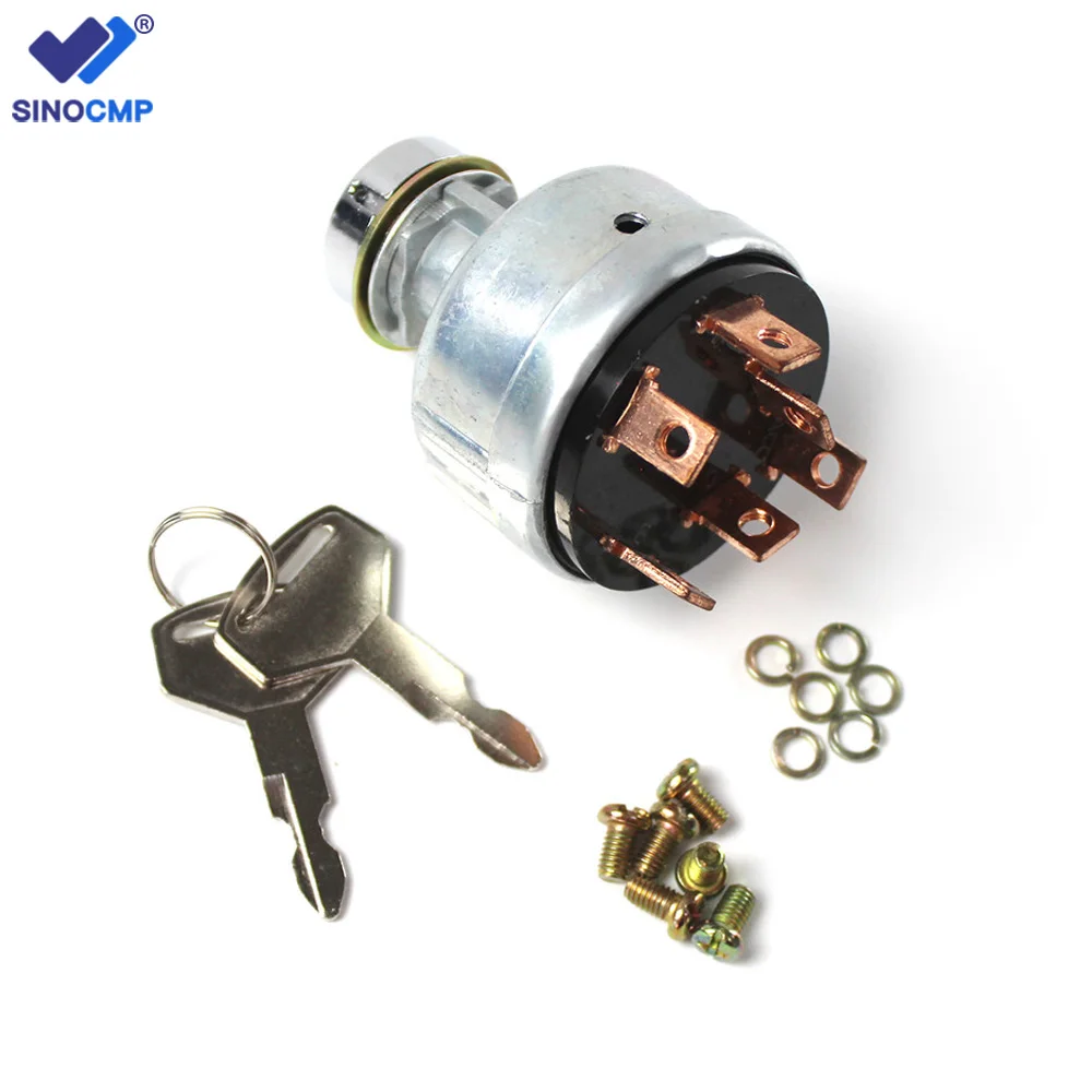 SK200-3 SK200-5 Lgnition Switch with 2 Keys Starter Switch 6 feets YN50S00002F1 for Kobelco Excavator Aftermarket parts