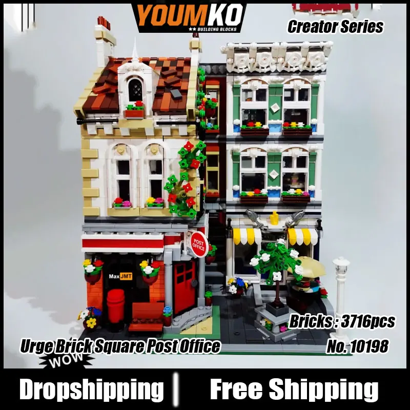 

Urge 10198 Street View Brick Square Post Office MOC Modular Building Blocks 3716pcs Bricks Model Toy Education Model Sets