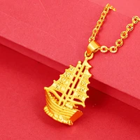 luomiss vintage fashion gold plated jewelry sailing necklace pendant japanese korean simple female models sailing pendant