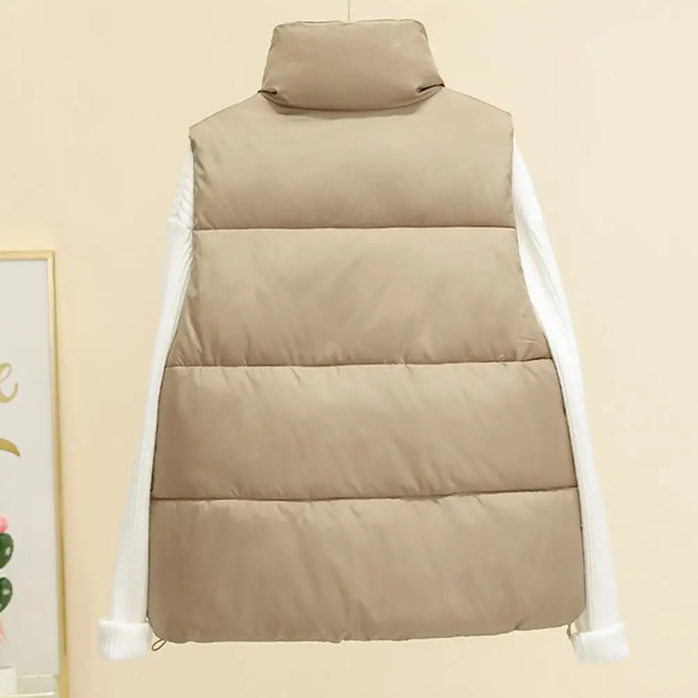 

Lady Winter Vest Cozy Women's Winter Waistcoat Padded Warm Sleeveless Coat with Windproof Design Turn-down Collar Convenient