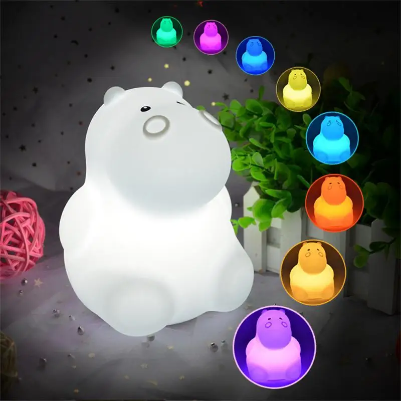 

Animal Lamp Mini Bear Hippo Owl Penguin Rabbit Cartoon Remote Controlled Rechargeable Desktop Decorative Lamp Table Lamp