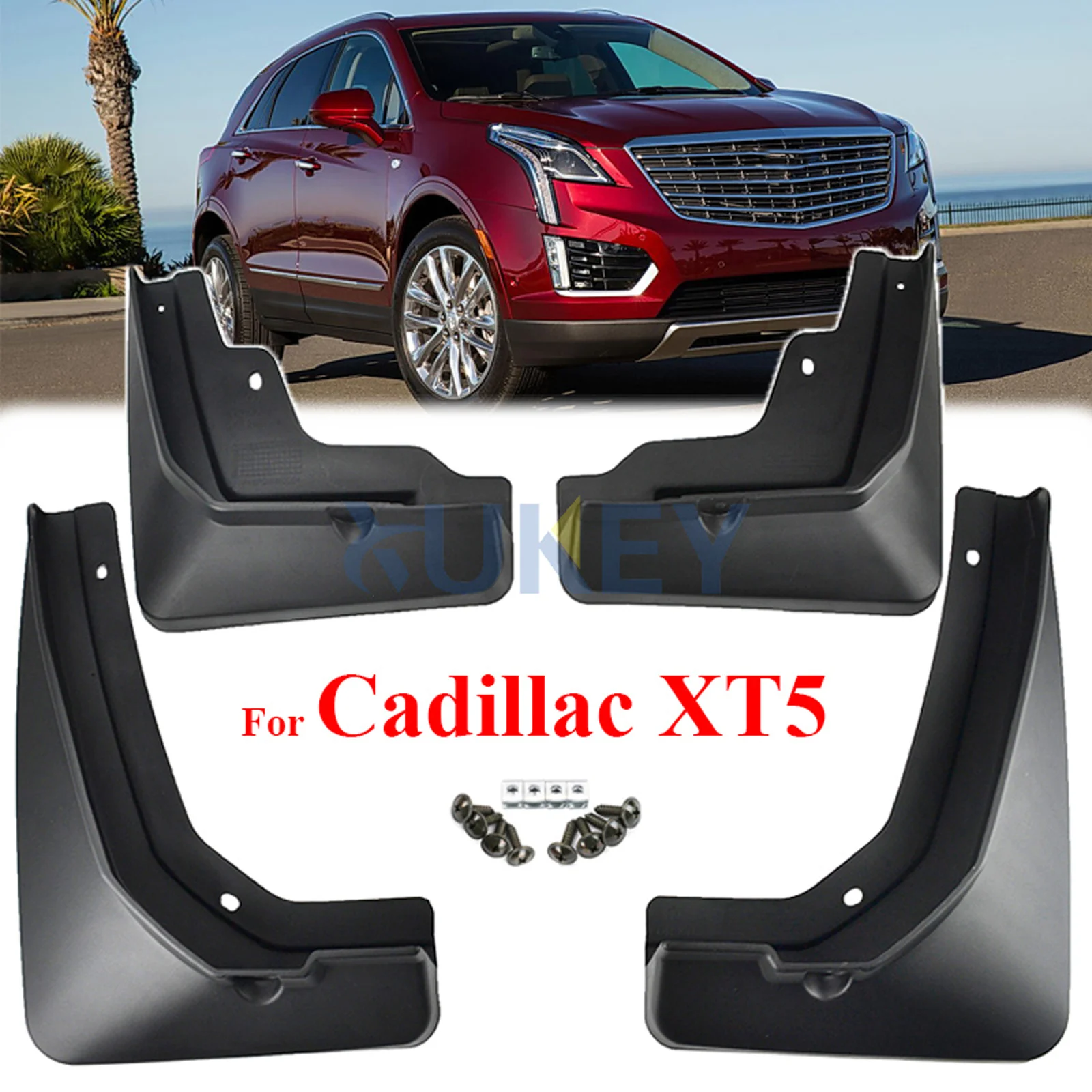 

4pcs For Cadillac XT5 2016 - 2021 Molded Front Rear Mud Flaps Splash Guards Fender 2017 2018 2019 2020 Exterior Car Accessories