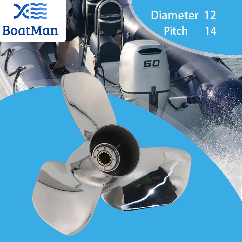 

BoatMan 12X14 Outboard Propeller For Honda BF 35HP-60HP Stainless Steel 13 Tooth Boat Accessories Marine Parts RH