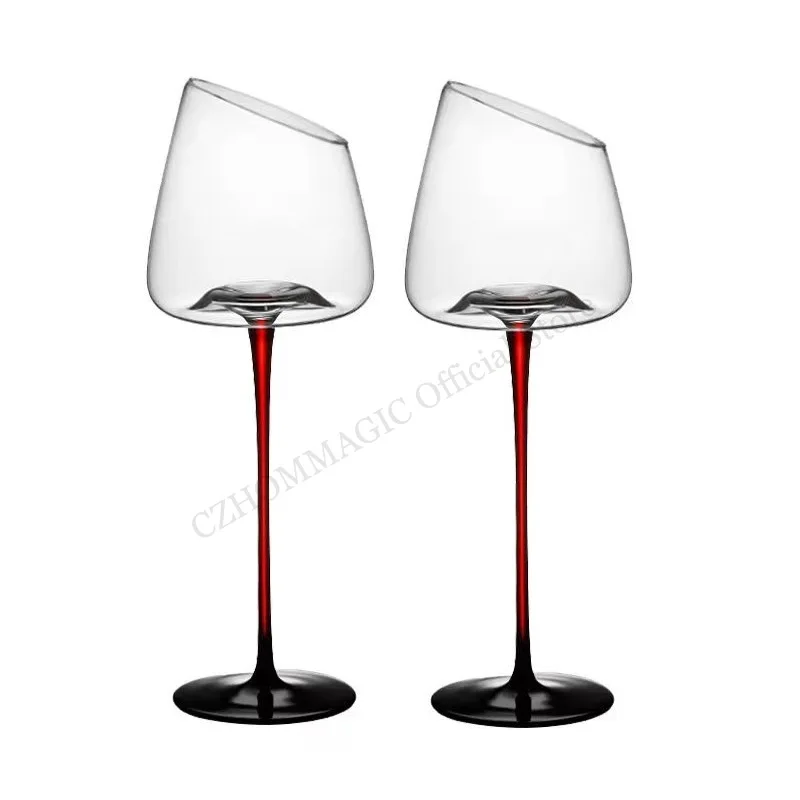 

4/2/1Pcs Light Luxury 250-600ml Crystal Bevel Concave Bottom Red Wine Glass Handmade Goblet Champagne Cup Artwork Drinkware Gift