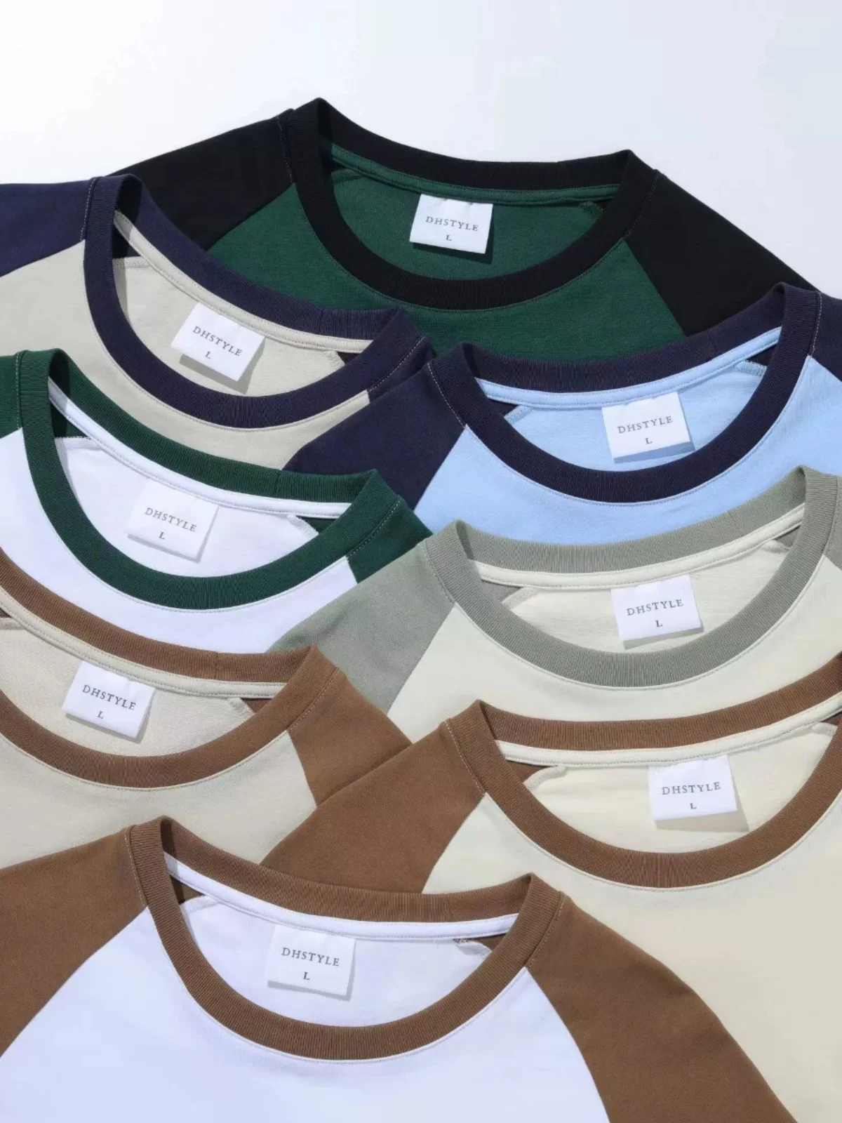 Американский модный бренд 280G футболка из плотного хлопка контрастного цвета