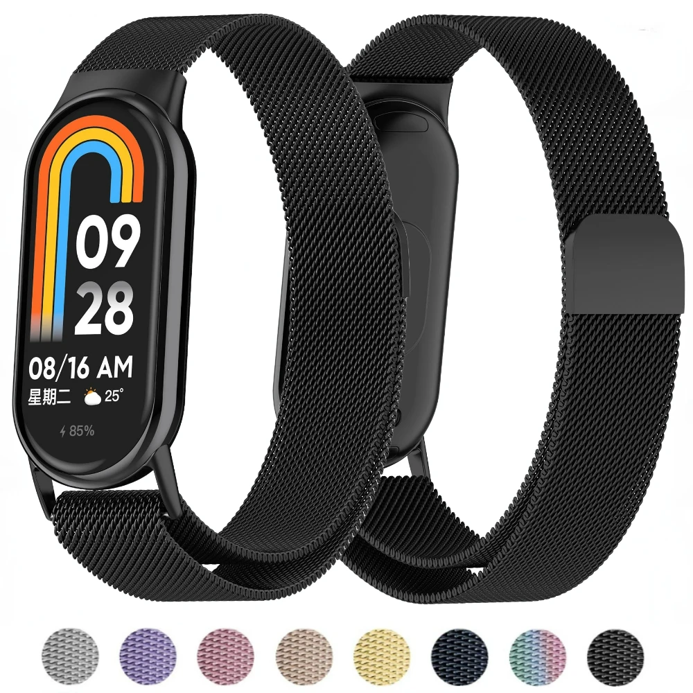 

Metal Strap For Xiaomi Mi Band 8 NFC Smart Watch Bracelet Milanese Loop Replacement Belt Correa for Mi Band 8 Strap Accessories