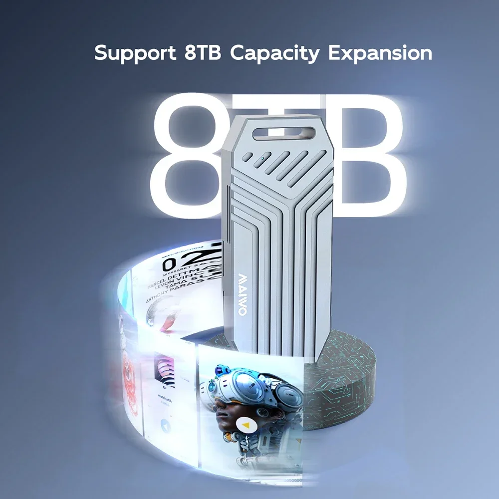 Фото Корпус MAIWO USB4 40 Гбит/с с охлаждающим вентилятором 8 ТБ PCIe4.0 NVME, алюминиевый корпус, совместимый с Thunderbolt 3/4 для Mac mini iMac №4