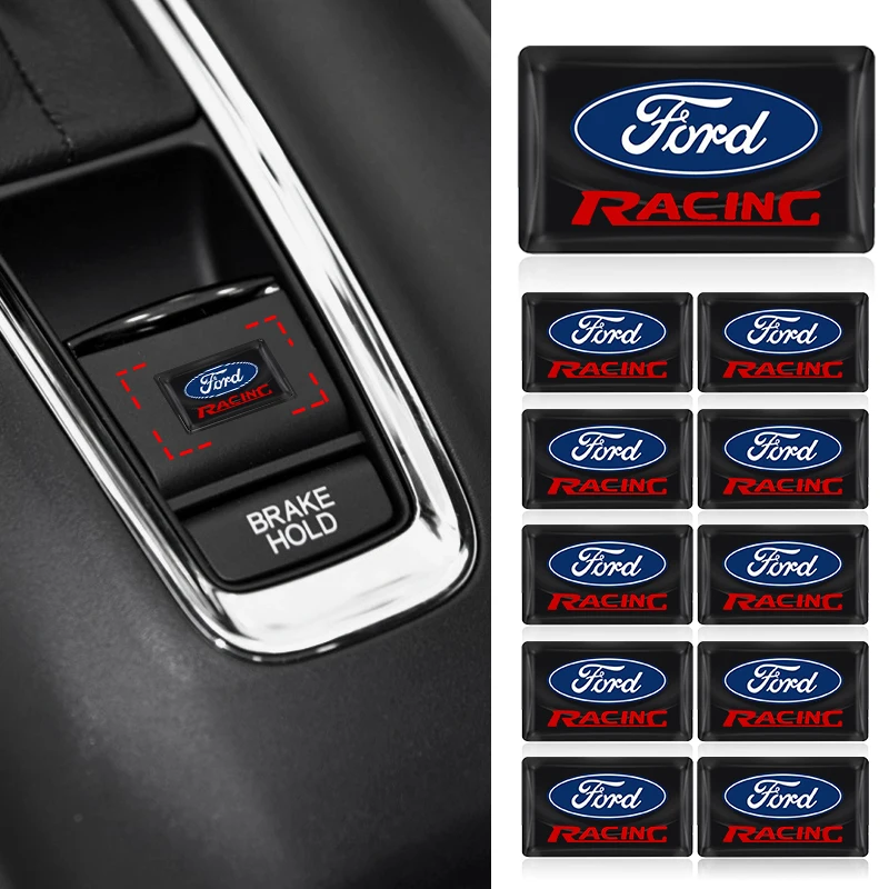Фото Для Ford Focus Mk2 Mk3 Fiesta Ranger Mondeo S-MAX Kuga Mustang: 5/10 шт. 3D-наклейки из карбонового волокна с логотипом автомобиля на руль №2