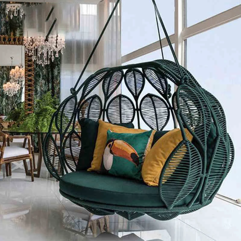 

Outdoor Net Red Bird's Nest Glider Swing Rattan Chair Courtyard Indoor Floor Home Cradle Balcony Hanging Basket Single Hammock