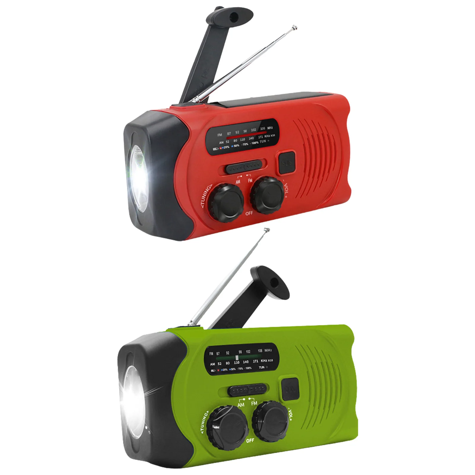 

Радиоприемник с ручным фонариком, AM/FM/WB