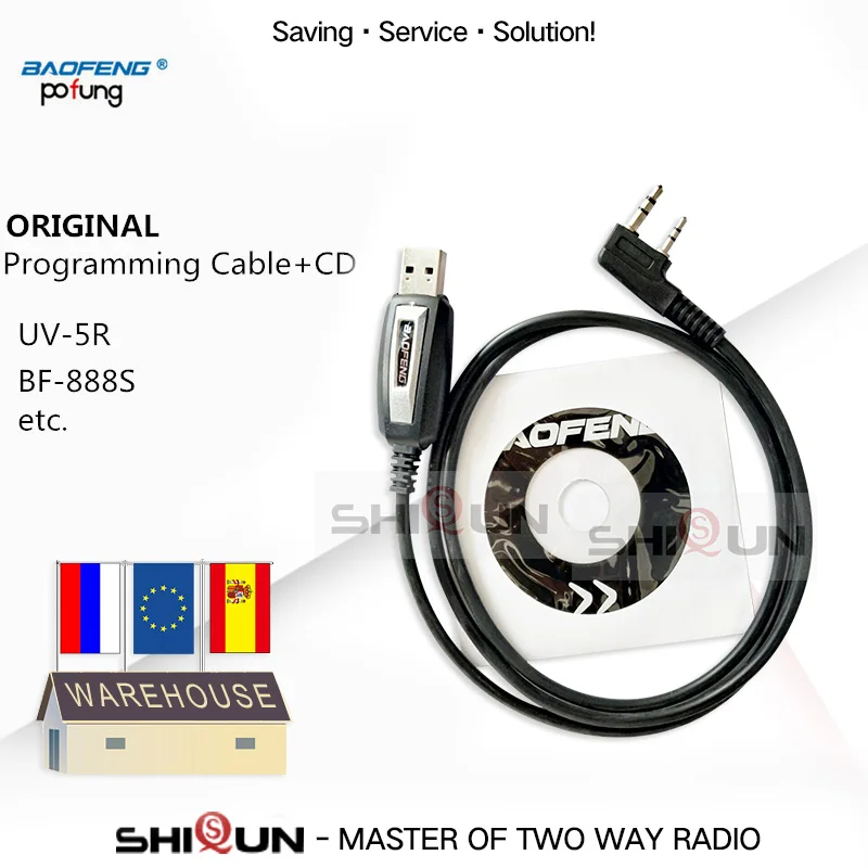 

Baofeng Walkie Talkie USB Programming Cable for UV-5R UV-82 BF-888S Ham Radio UV-S9 Plus UV-10R UV-82HP UV-5RA With CD Software