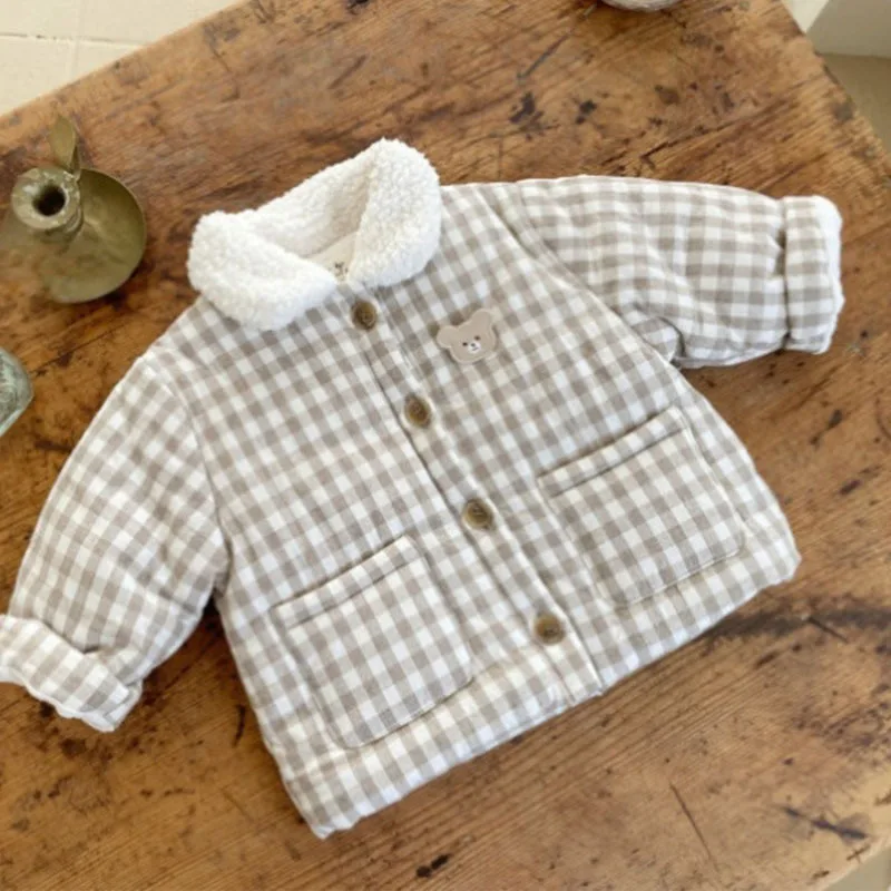 Freely Move Fashion Baby Girl Winter Clothes Jacket Thick Lamb Collar Infant Toddler Child Warm Cartoon Coat Baby Outwear Cotton