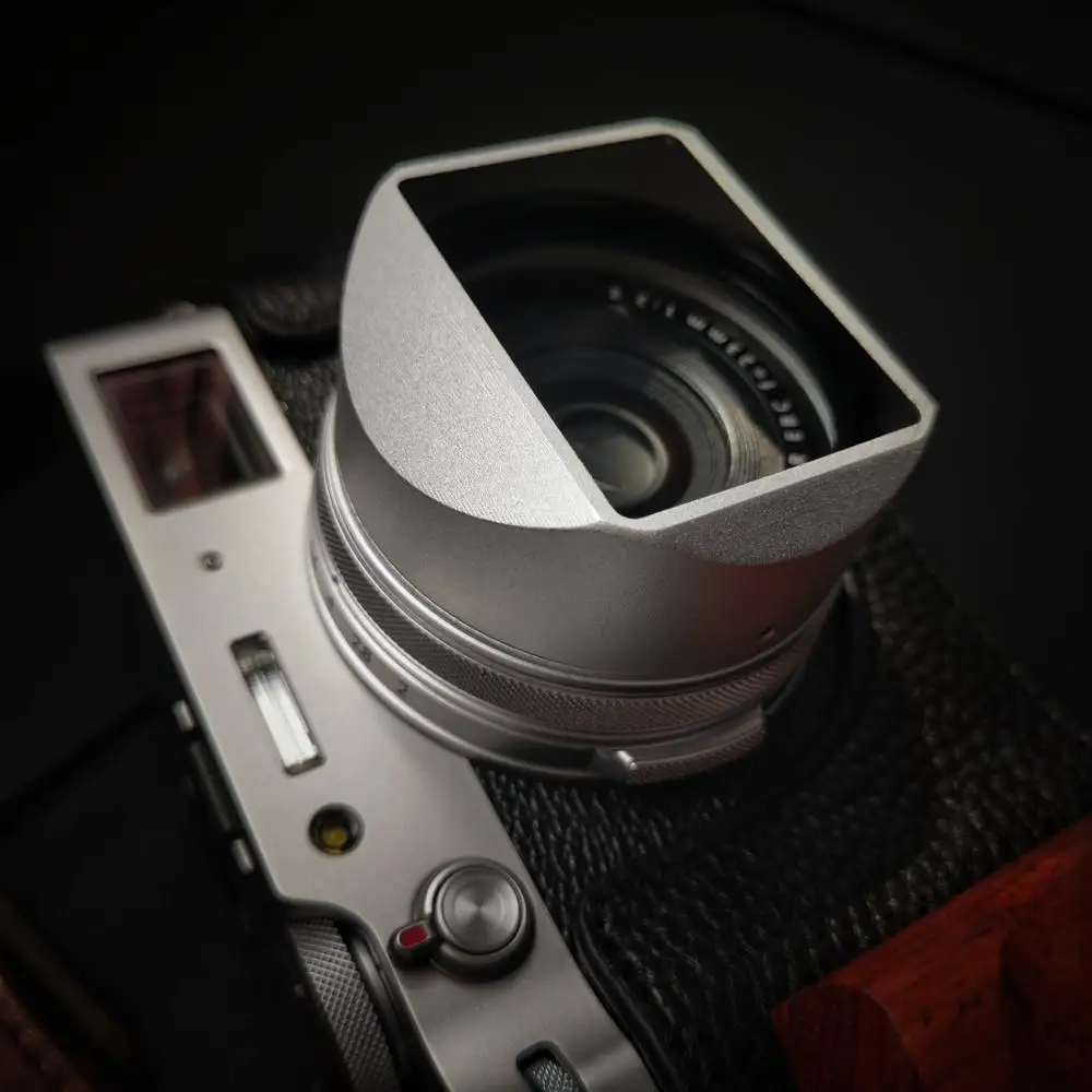 Металлическая квадратная бленда с переходным кольцом 49nn для Fujifilm FUJI X100V X100F квадратная бленда объектива с бесплатной крышкой и 49 мм УФ-фильт...