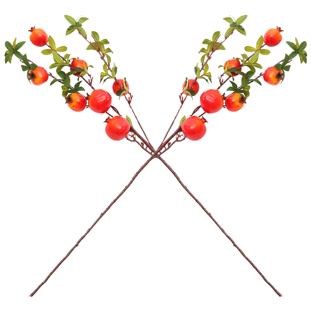 

Red Berry Pomegranate Artificial Stem Flower Branch Decor Branches Fake Picks Stems Tree Fruit Wire Floral Sprays Chinese New