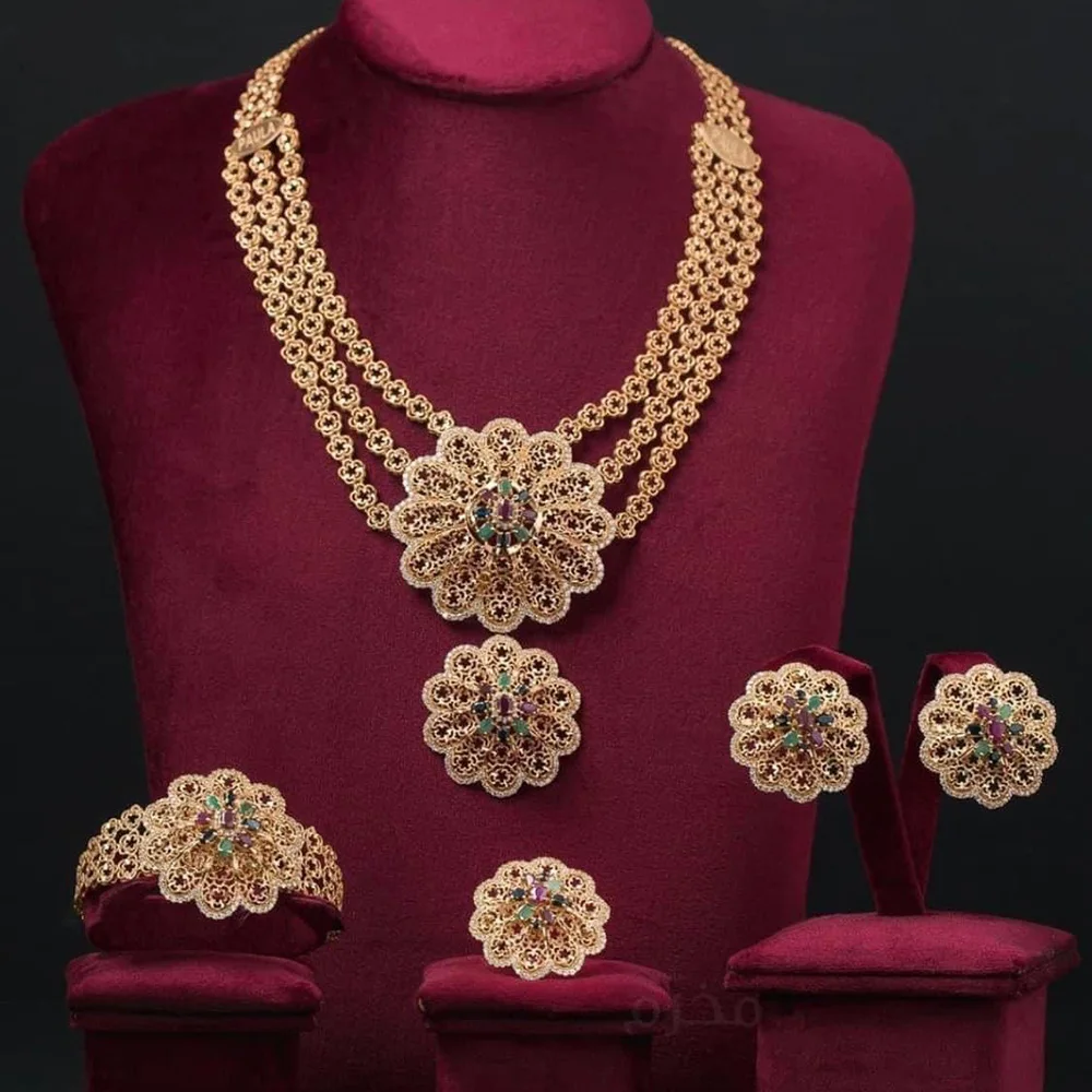 Набор свадебных серег GODKI колье и серьги в африканском стиле золотого цвета Дубая