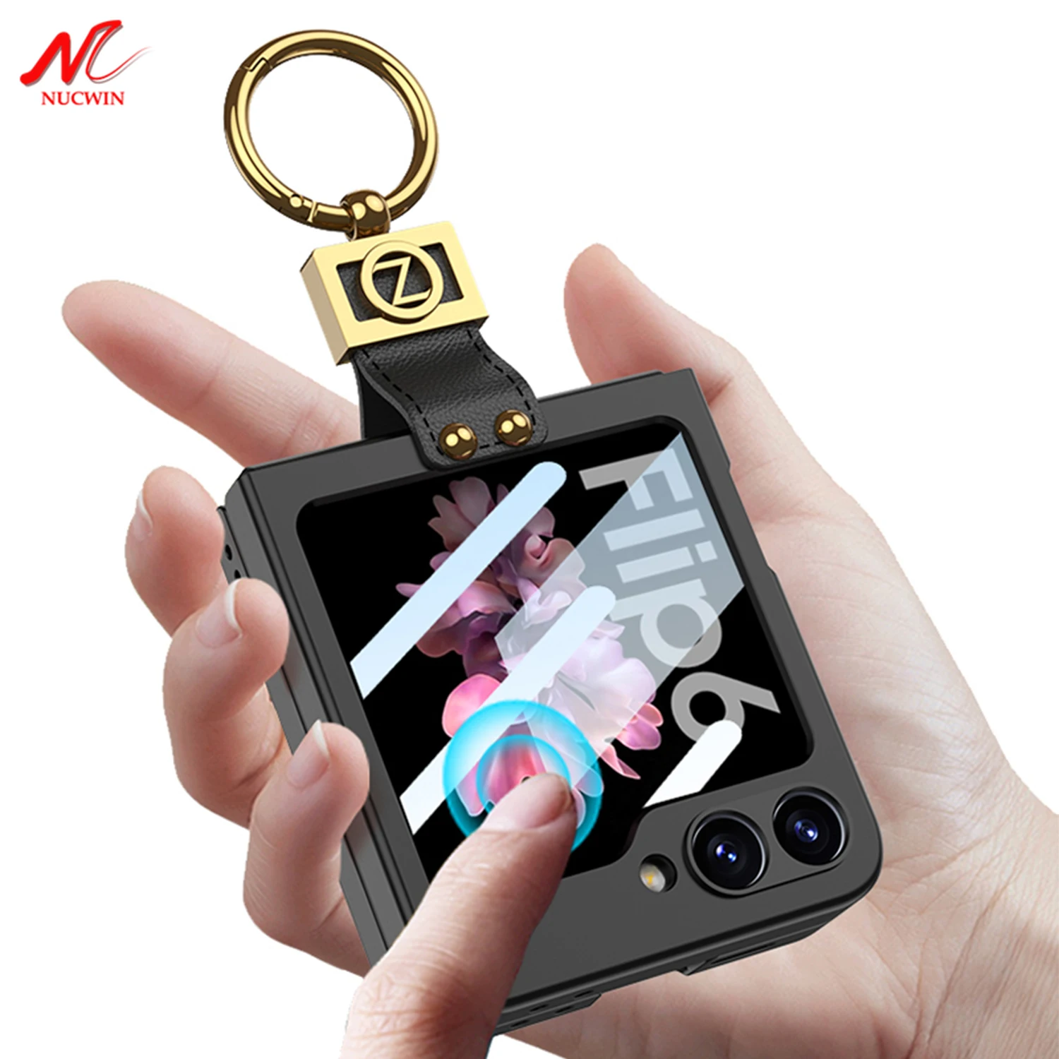 Деловой Чехол-держатель с кольцом Z для Samsung Galaxy Flip 5 6 тонкий Матовый ультратонкий